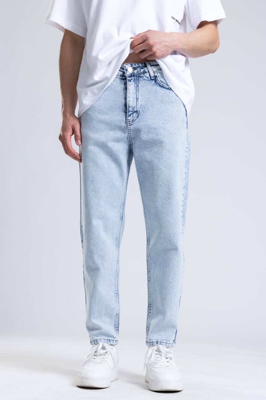 Lightblue Wash Denim Boyfriend Jeans - Light wash denim jeans featuring a clean straight-leg fit with a relaxed everyday silhouette. Designed with a classic five-pocket style, soft faded finish, and comfortable mid-rise waist for effortless wear. Easy to style with tees, hoodies, or sneakers for a fresh modern casual look.