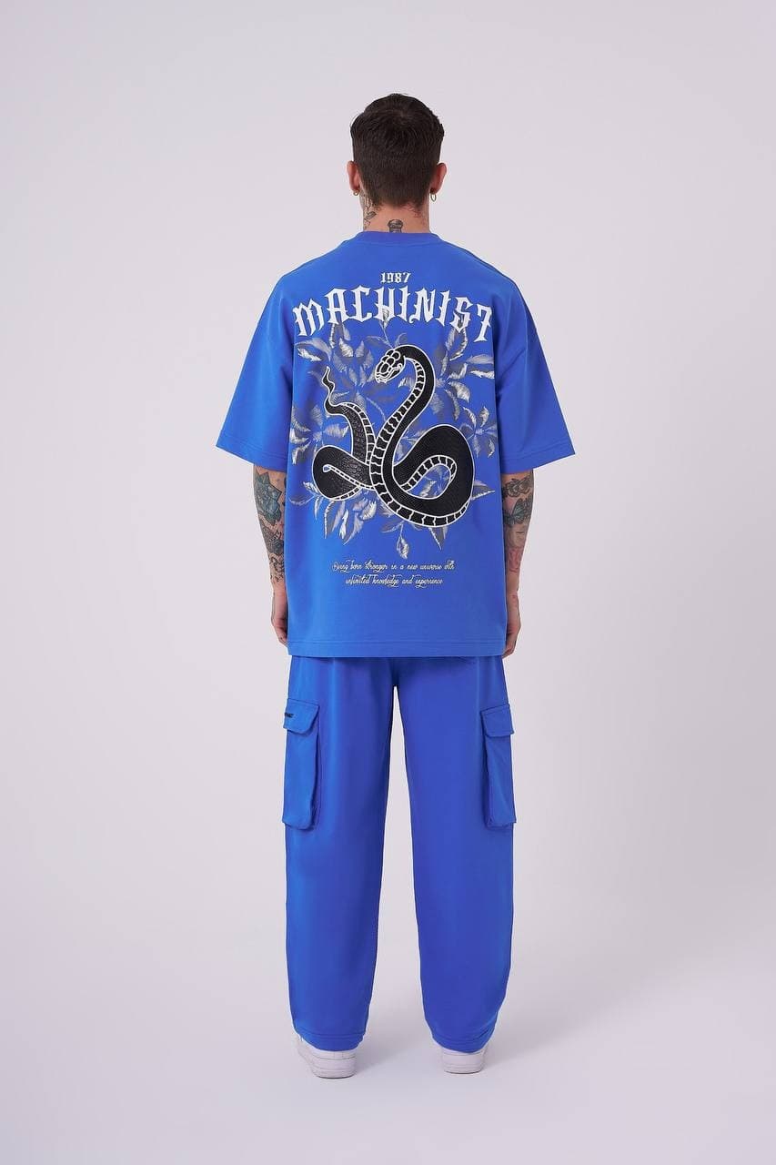 Oversized Electric Blue Snake T-Shirt
