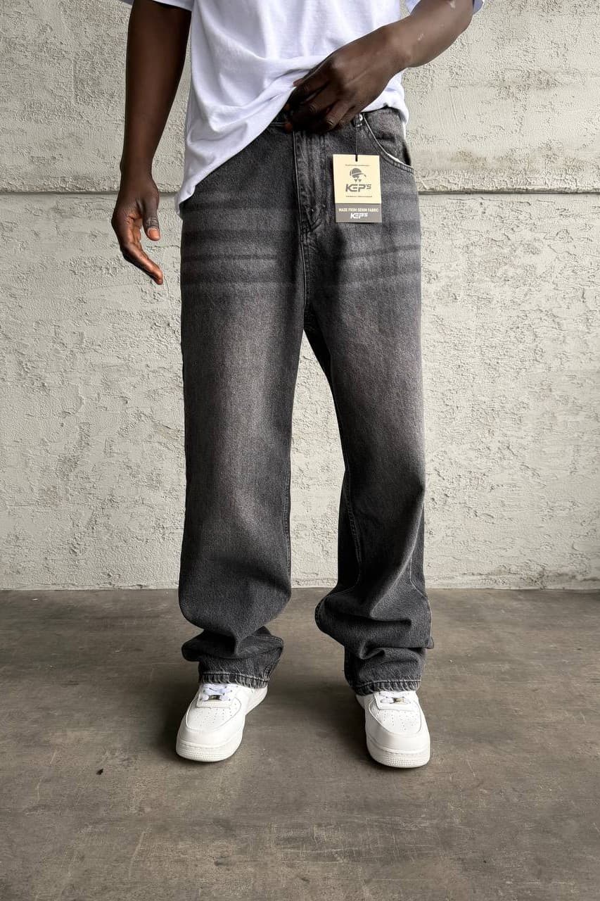 Relaxed Fit Baggy Jeans Charcoal Black